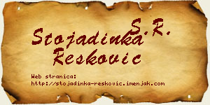 Stojadinka Resković vizit kartica